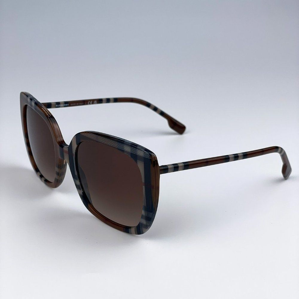 Burberry BE4323 400513 Sunglasses Check Brown Gradient Brown Square Women - Picture 9 of 12
